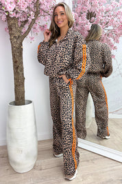Leopard stripe jogger - Oranje