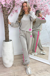 Perfectly embleem comfy co-ord - Taupe