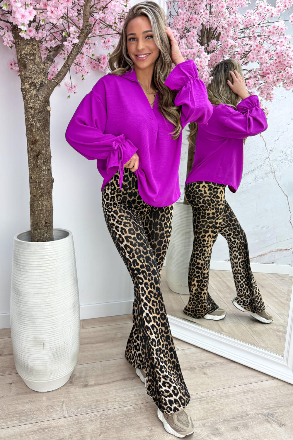 Basic bow topje - Berry purple