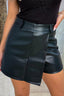Leather look classic skort - Black