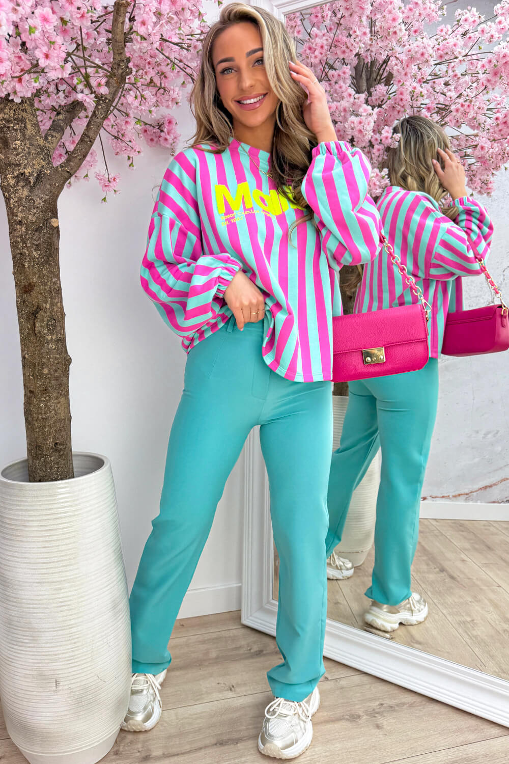 Malibu striped sweater - Fuchsia