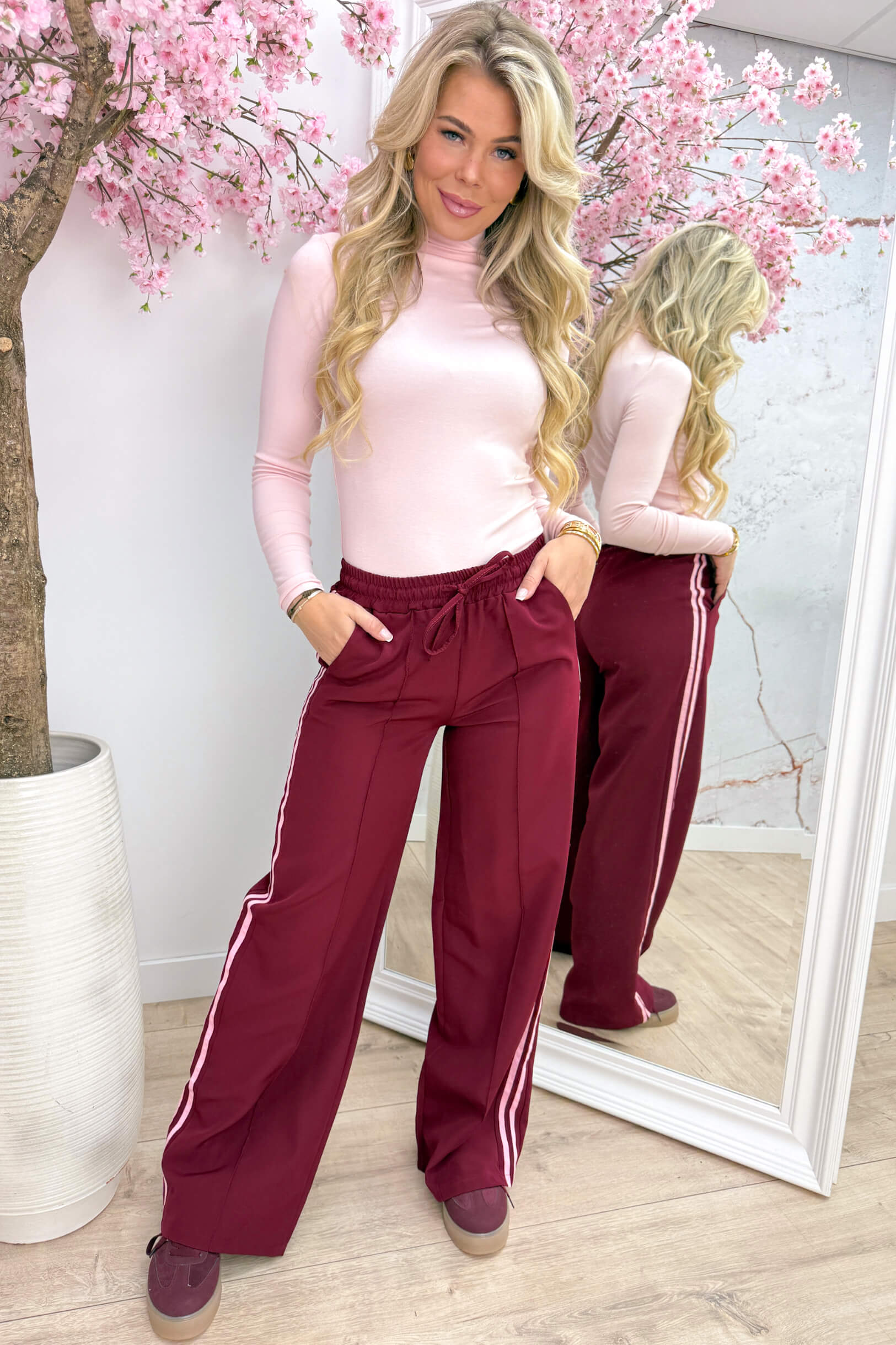 Basic turtle neck topje - Roze