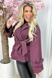 Vilt bow trenchcoat - Bordeaux