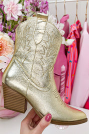 Metallic cowboy boots - Goud