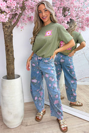 Iconic flower T-shirt - Army