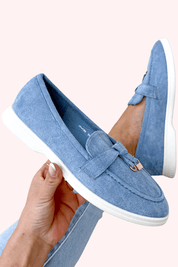 Suede look loafers - Jeans blue