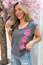 Exclusive smiley topje - Dk. grijs