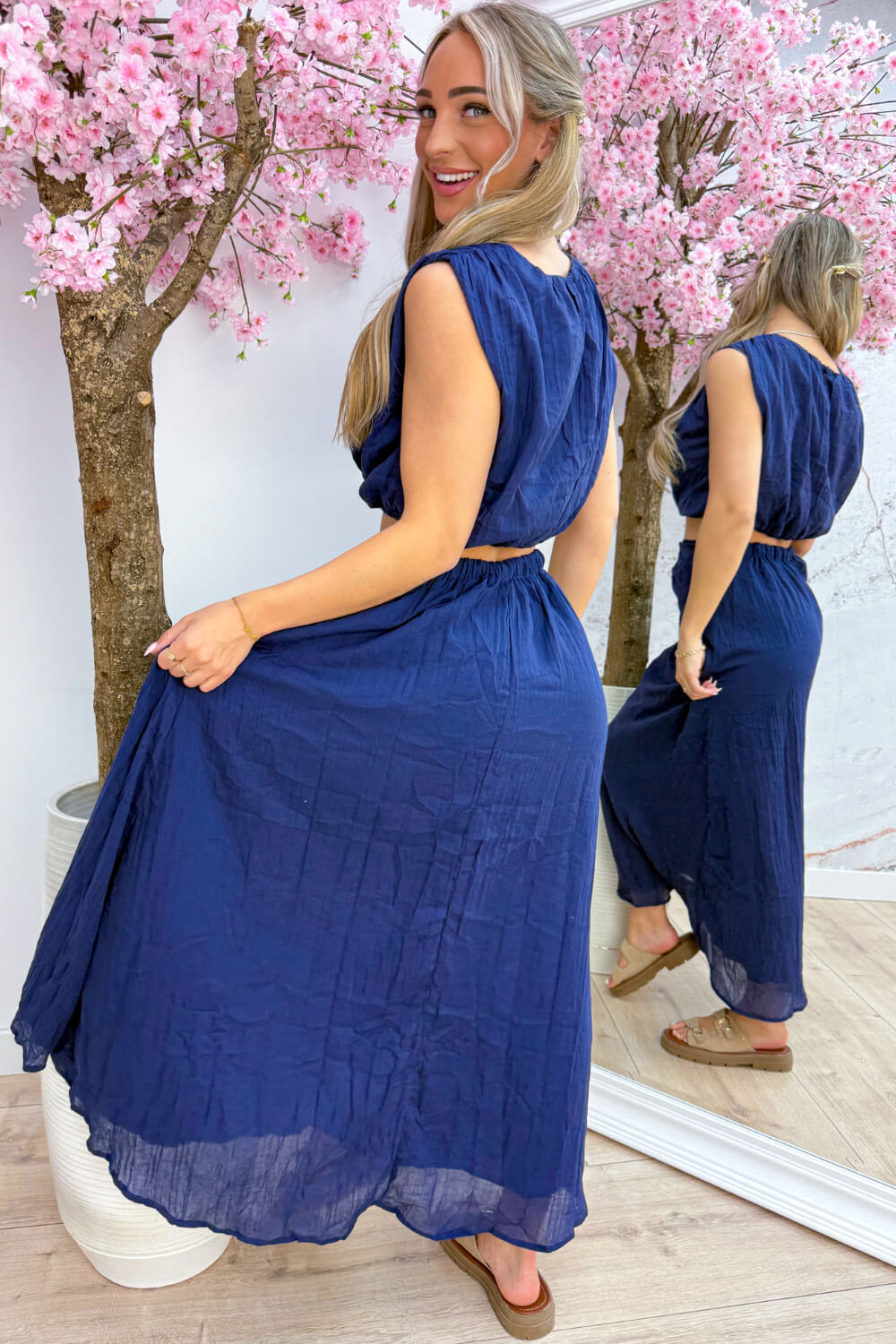 Senorita gold ring co-ord - Navy