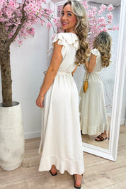 Havana ruffle maxi dress - Beige