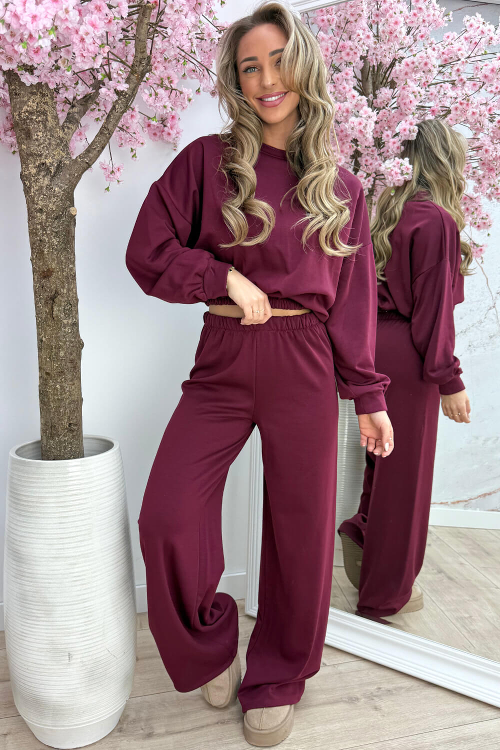 Chill moments comfy co-ord - Bordeaux