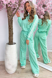 Leopard stripe comfy co-ord - Mint