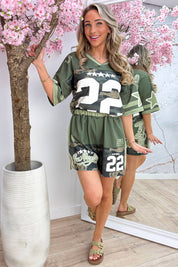 LA star camo comfy co-ord - Army