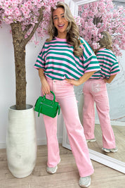 Travel stripe topje - Groen