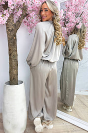 Better together silky co-ord - Taupe