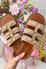 Tulum suede look slipper - Beige