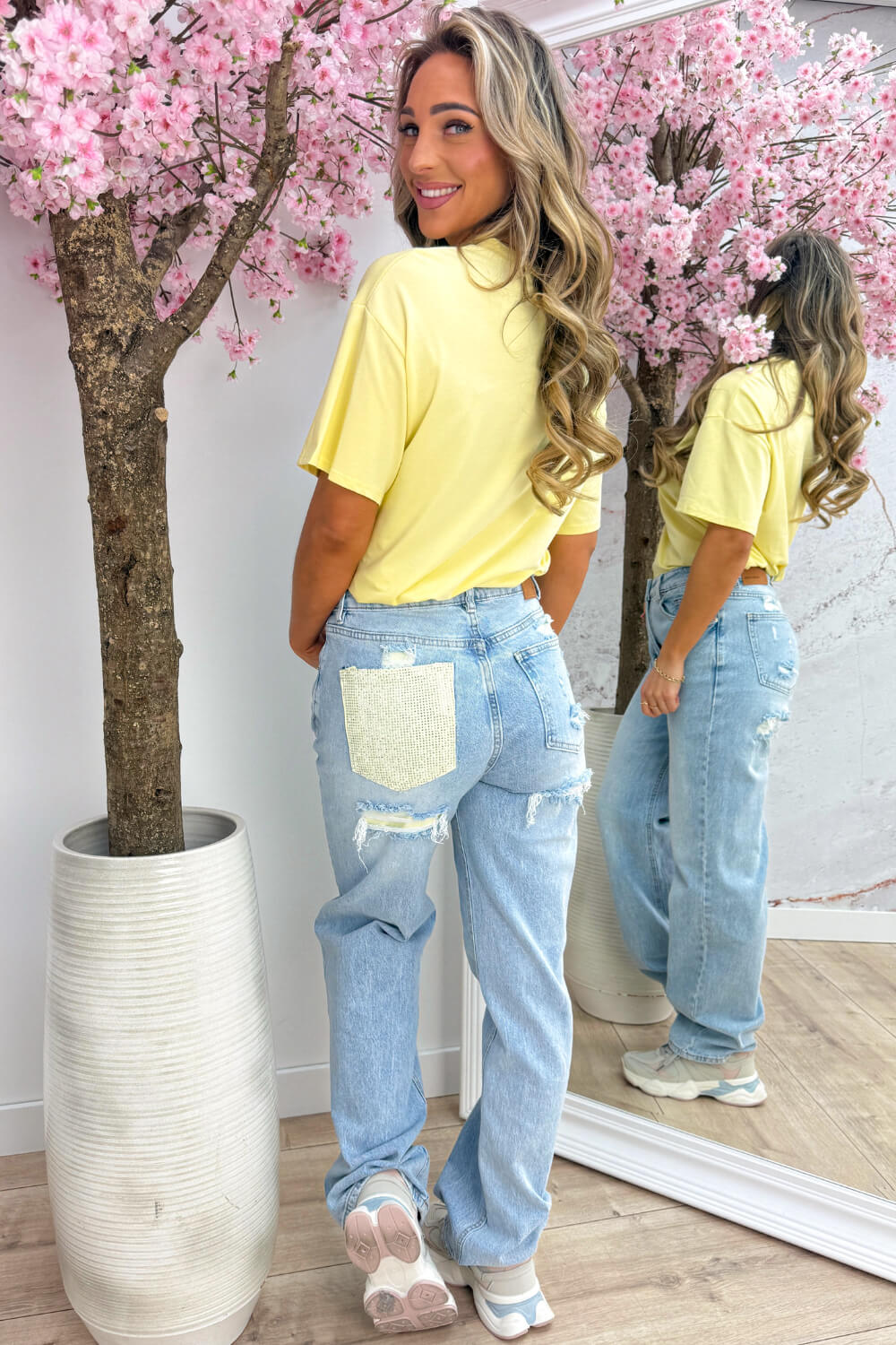 Sparkle pocket T-shirt - Geel