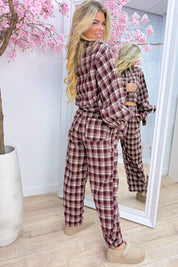 Check it twice bow blouse - Bordeaux