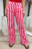 Striped straight leg jeans - Red