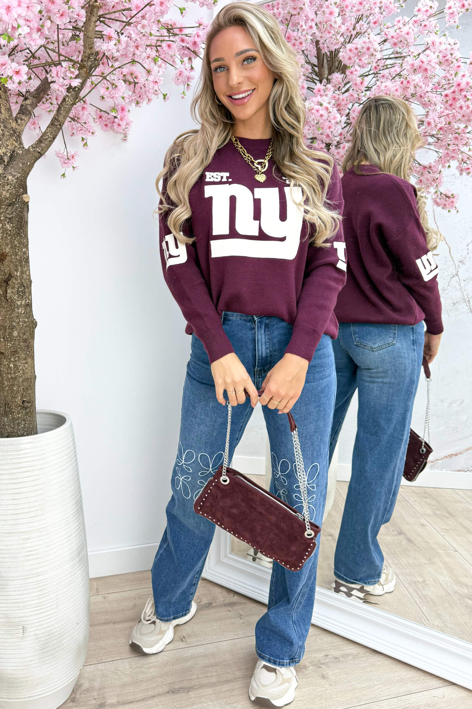 Al these studs bag - Bordeaux