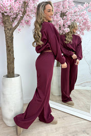 Chill moments comfy co-ord - Bordeaux