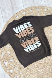 Teddy good vibes trui - Bruin