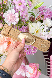 Cowgirl stretch riem - Taupe