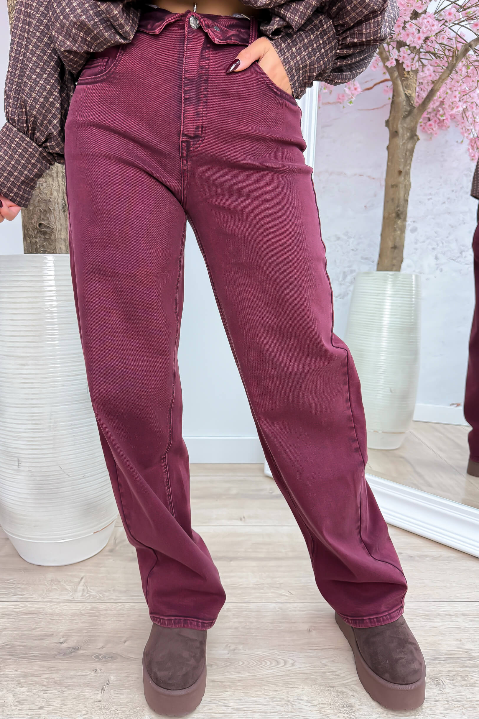 Fold me twice straight leg jeans - Bordeaux