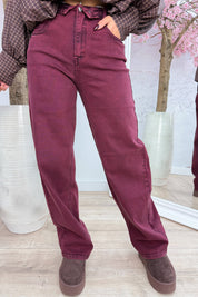 Fold me twice straight leg jeans - Bordeaux