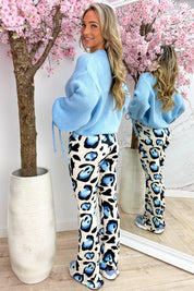 Ruffle bow trui - Sky blue