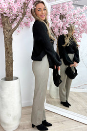 Balloon sleeve trui - Zwart