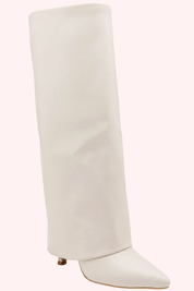 Leather look overlap heels - Beige