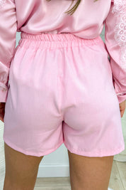 Silver heart skort - Roze