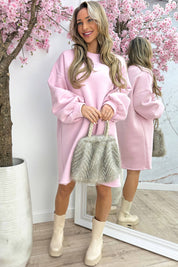 Oversized sweater dress - Lollypop roze