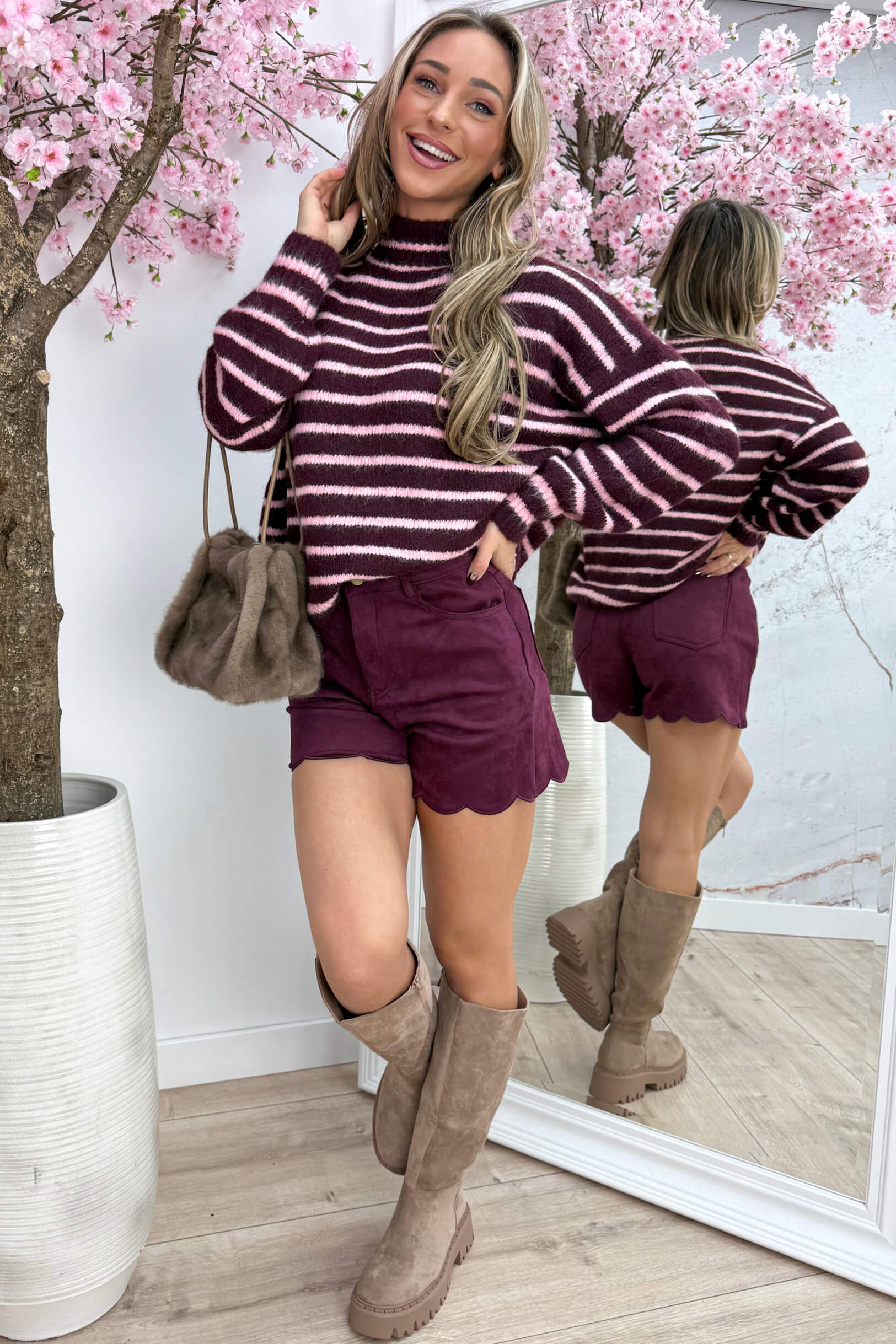 Stripe it up trui - Bordeaux
