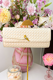 Bella weave clutch - Beige