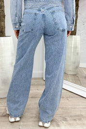 Rebel stud denim straight leg jeans - Jeans blue