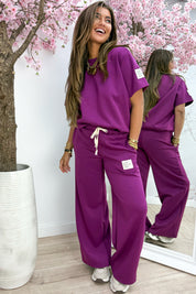 Perfect embleem comfy co-ord long - Berry purple