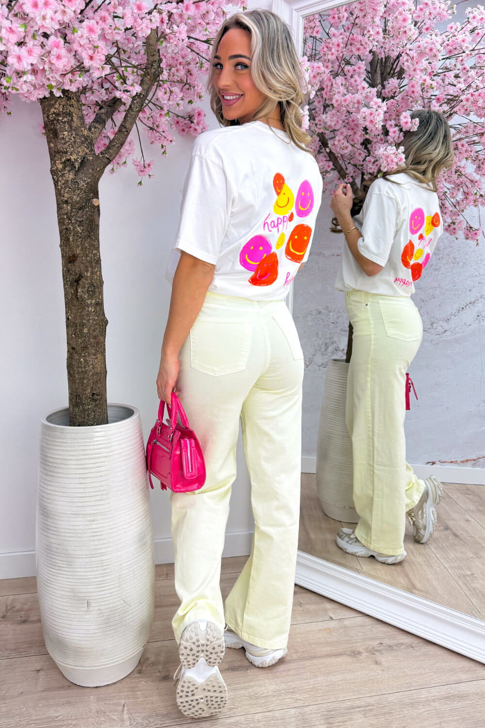 Happy smileys T-shirt - Wit