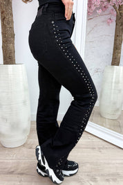 Studded flared jeans 272 - Zwart