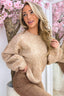Cable knitted sweater - Camel