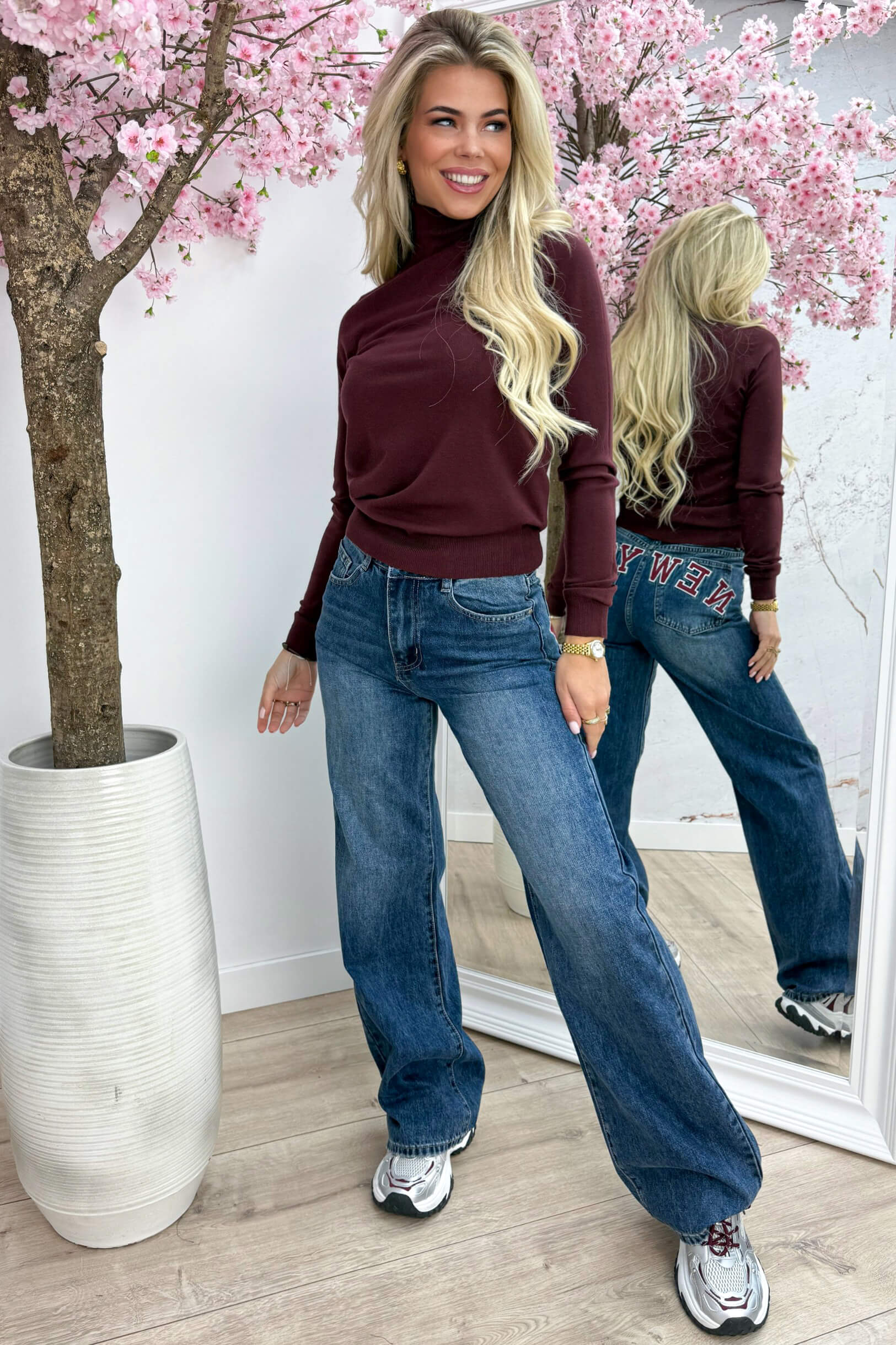 Best basic coll topje - Bordeaux