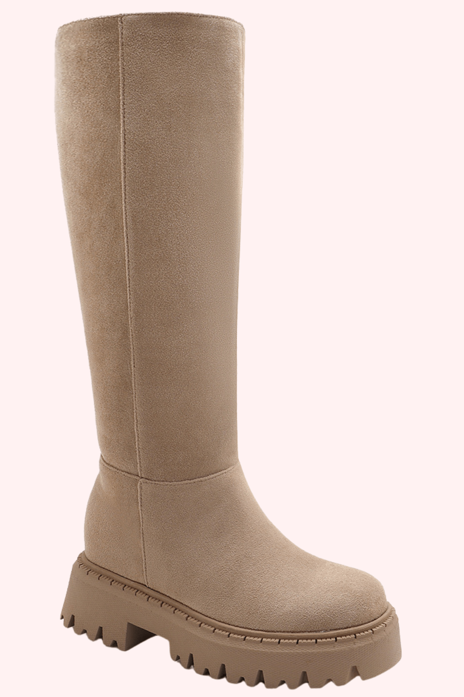 Suede look boots - Taupe