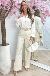 Basic bow topje - Beige