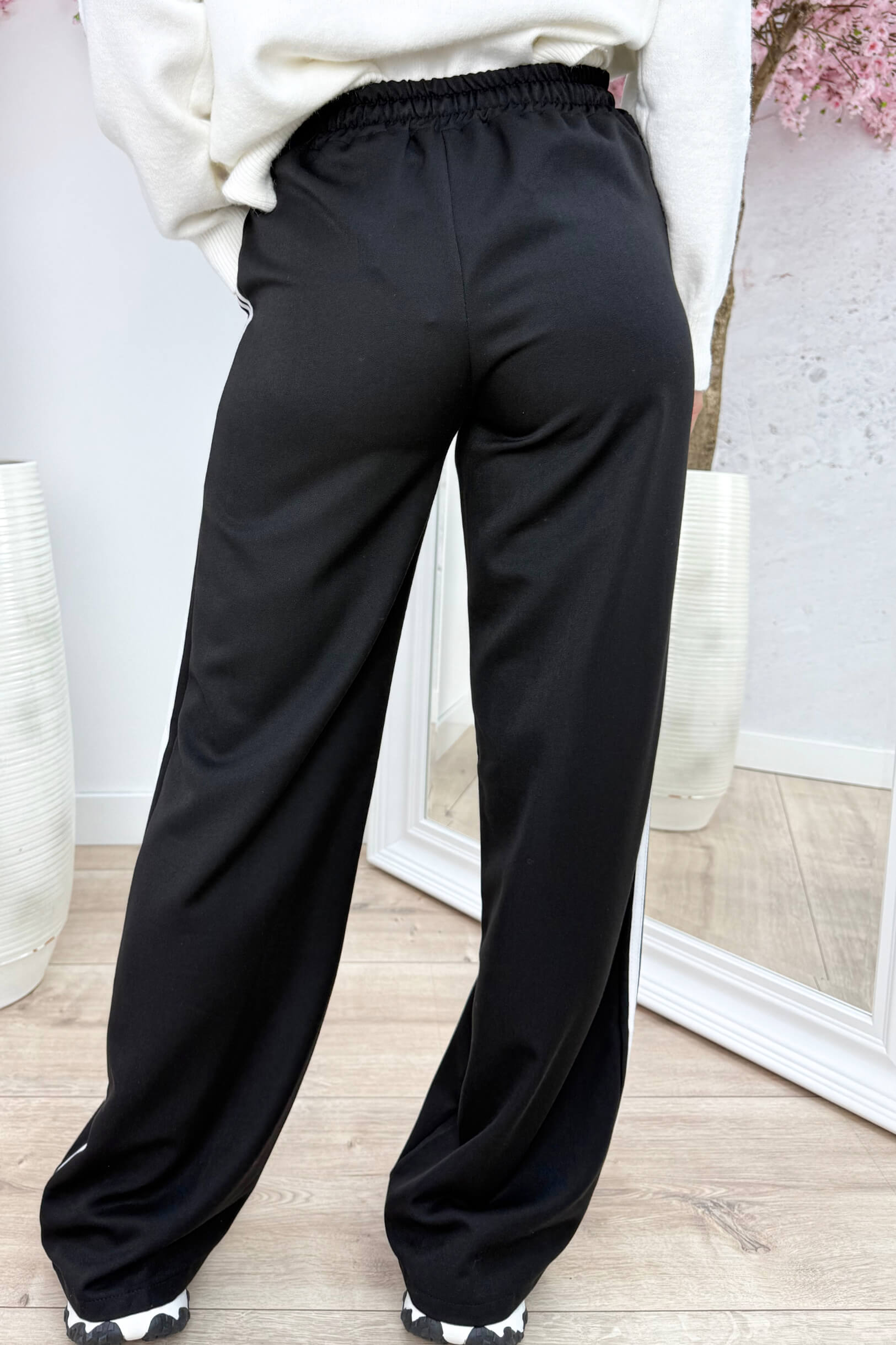 Comfy stripes pants - Zwart