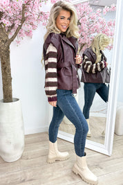 Leather look gilet - Bordeaux