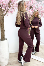 Number one ribbed pants - Bordeaux