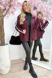 Teddy stripe jacket - Bordeaux