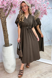 Rio ruffle maxi dress - Bruin