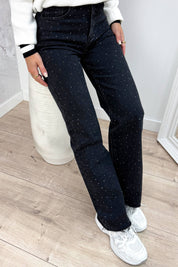 Wide leg diamond jeans RD3193 - Zwart