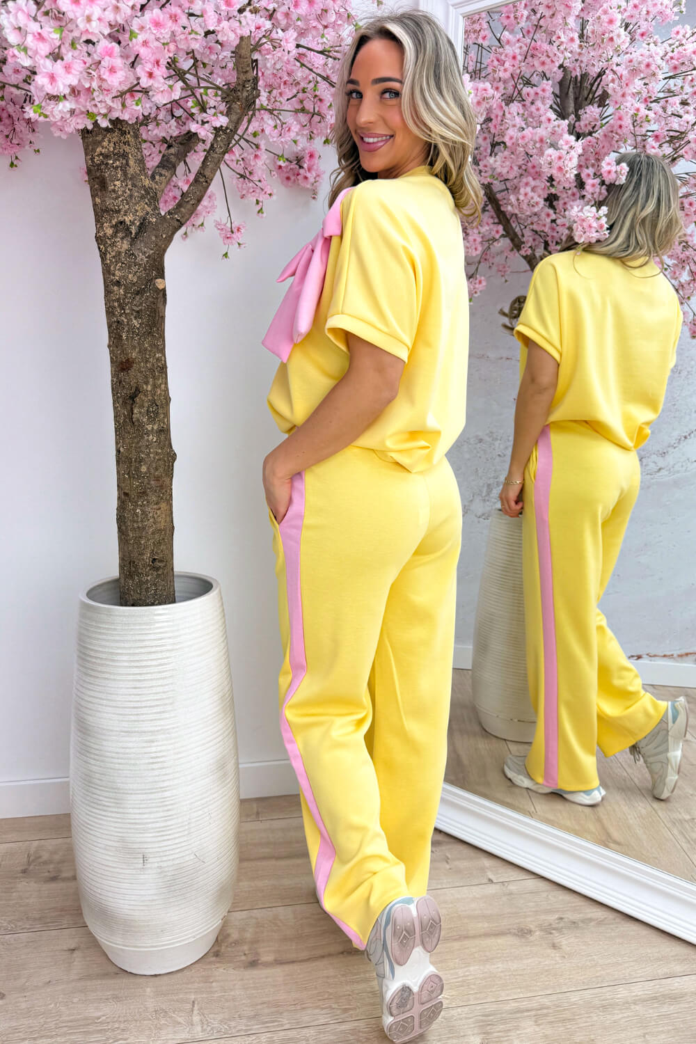 Bow comfy co-ord - Geel